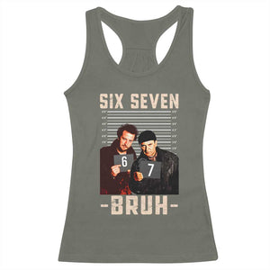 Funny 6 7 Meme Racerback Tank Top Retro Home Christmas Movie Alone TS10 Military Green Print Your Wear