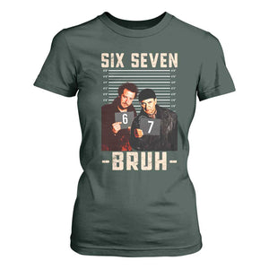 Funny 6 7 Meme T Shirt For Women Retro Home Christmas Movie Alone TS10 Dark Forest Green Print Your Wear