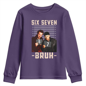 Funny 6 7 Meme Youth Sweatshirt Retro Home Christmas Movie Alone TS10 Purple Print Your Wear