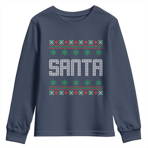 I'm So Good Santa Came Twice Santa Youth Sweatshirt Funny Ugly Matching Couple Christmas Outfit Pajama TS10 Navy Print Your Wear