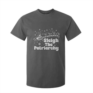 Sleigh The Patriarchy T Shirt For Kid Christmas Feminist Womens Rights TS10 Dark Heather Print Your Wear