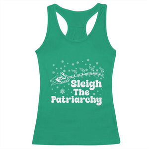 Sleigh The Patriarchy Racerback Tank Top Christmas Feminist Womens Rights TS10 Irish Green Print Your Wear