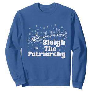Sleigh The Patriarchy Sweatshirt Christmas Feminist Womens Rights TS10 Royal Blue Print Your Wear