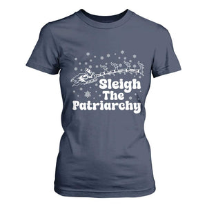 Sleigh The Patriarchy T Shirt For Women Christmas Feminist Womens Rights TS10 Navy Print Your Wear