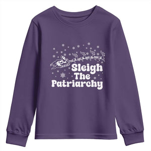 Sleigh The Patriarchy Youth Sweatshirt Christmas Feminist Womens Rights TS10 Purple Print Your Wear