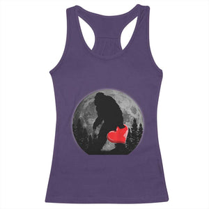 Bigfoot Heart Valentines Day Racerback Tank Top Funny Valentine Sasquatch Lovers TS10 Purple Print Your Wear