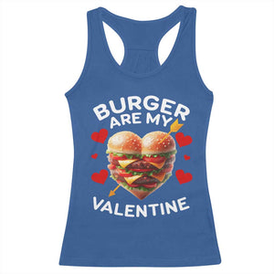 Funny Burger Is My Valentine Valentines Day Heart Racerback Tank Top TS10 Royal Blue Print Your Wear