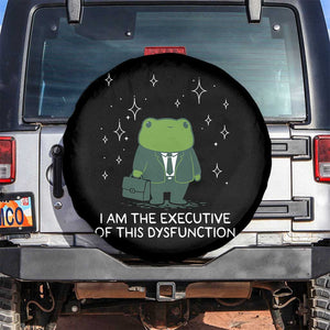 Funny Frog Spare Tire Cover I Am The Executive Of This Dysfunction TS10 No hole Black Print Your Wear