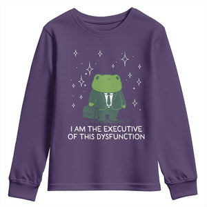 Funny Frog Youth Sweatshirt I Am The Executive Of This Dysfunction TS10 Purple Print Your Wear