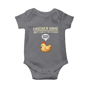 Funny Chicken Baby Onesie Game Dont Look At The Chicken TS10 Charcoal Print Your Wear