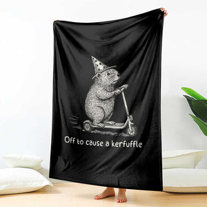 Funny Groundhog Off To Cause A Kerfuffle Throw Blanket TS10 Print Your Wear