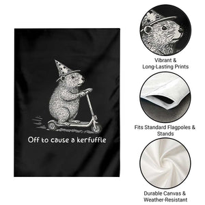 Funny Groundhog Off To Cause A Kerfuffle Garden Flag TS10 Print Your Wear