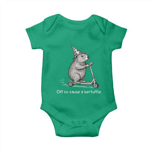 Funny Groundhog Off To Cause A Kerfuffle Baby Onesie TS10 Irish Green Print Your Wear