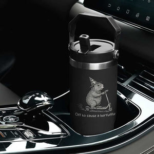 Funny Groundhog Off To Cause A Kerfuffle Flip Straw Tumbler TS10 Print Your Wear