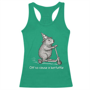 Funny Groundhog Off To Cause A Kerfuffle Racerback Tank Top TS10 Irish Green Print Your Wear