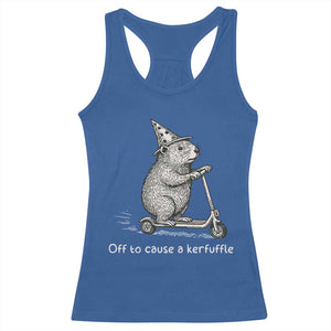 Funny Groundhog Off To Cause A Kerfuffle Racerback Tank Top TS10 Royal Blue Print Your Wear