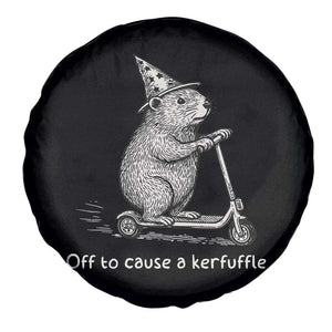 Funny Groundhog Off To Cause A Kerfuffle Spare Tire Cover TS10 Print Your Wear