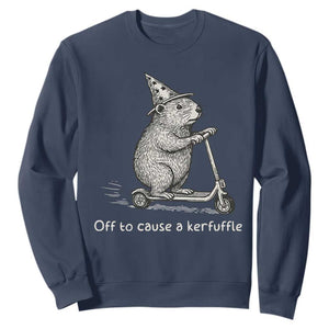 Funny Groundhog Off To Cause A Kerfuffle Sweatshirt TS10 Navy Print Your Wear