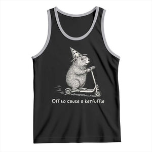 Funny Groundhog Off To Cause A Kerfuffle Tank Top TS10 Black Athletic Heather Print Your Wear