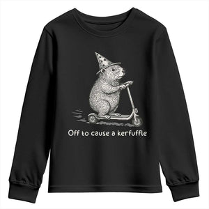 Funny Groundhog Off To Cause A Kerfuffle Youth Sweatshirt TS10 Black Print Your Wear