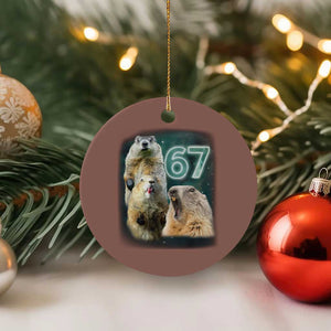 67 Meme Groundhog Ceramic Ornament Howling At The Moon Funny Six Seven Meme Ground Hog Day TS10 1pc Mocha Print Your Wear
