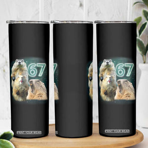 67 Meme Groundhog Skinny Tumbler Howling At The Moon Funny Six Seven Meme Ground Hog Day TS10 Print Your Wear