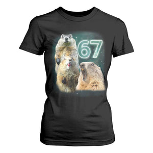 67 Meme Groundhog T Shirt For Women Howling At The Moon Funny Six Seven Meme Ground Hog Day TS10 Black Print Your Wear