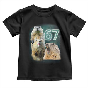 67 Meme Groundhog Toddler T Shirt Howling At The Moon Funny Six Seven Meme Ground Hog Day TS10 Black Print Your Wear