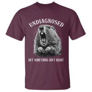 Funny Groundhog Meme Undiagnosed But Something Aint Right T Shirt TS10 Maroon Print Your Wear