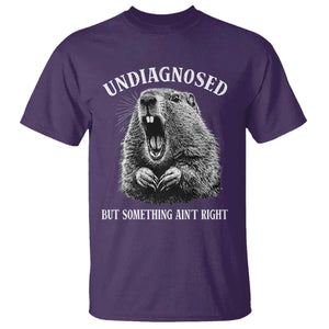 Funny Groundhog Meme Undiagnosed But Something Aint Right T Shirt TS10 Purple Print Your Wear