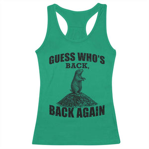 Funny Groundhog Day Racerback Tank Top Retro Guess Whos Back TS10 Irish Green Print Your Wear
