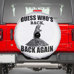 Funny Groundhog Day Spare Tire Cover Retro Guess Whos Back TS10 White Print Your Wear