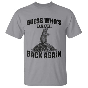 Funny Groundhog Day T Shirt Retro Guess Whos Back TS10 Sport Gray Print Your Wear