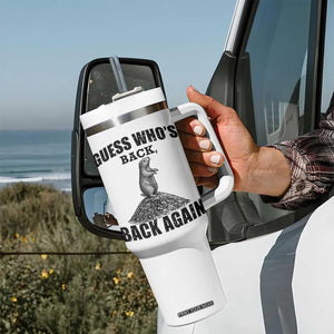 Funny Groundhog Day Tumbler With Handle Retro Guess Whos Back TS10 Print Your Wear