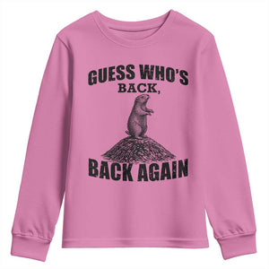 Funny Groundhog Day Youth Sweatshirt Retro Guess Whos Back TS10 Azalea Print Your Wear