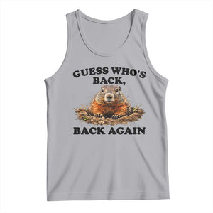 Groundhog Day Tank Top Funny Woodchuck Guess Whos Back TS10 Athletic Heather Print Your Wear