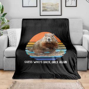 Groundhog Day Throw Blanket Retro Vintage Funny Woodchuck Guess Whos Back TS10 Print Your Wear