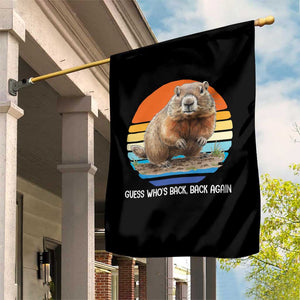 Groundhog Day Garden Flag Retro Vintage Funny Woodchuck Guess Whos Back TS10 Print Your Wear