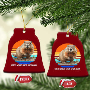 Groundhog Day Ceramic Ornament Retro Vintage Funny Woodchuck Guess Whos Back TS10 Print Your Wear