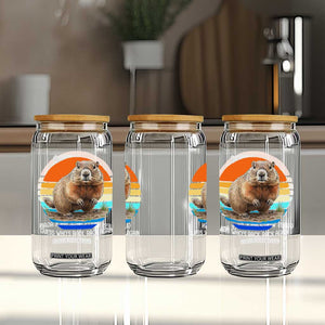Groundhog Day Glass Can Retro Vintage Funny Woodchuck Guess Whos Back TS10 Print Your Wear