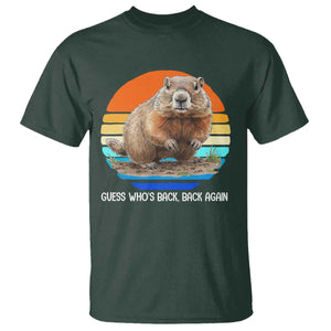 Groundhog Day T Shirt Retro Vintage Funny Woodchuck Guess Whos Back TS10 Dark Forest Green Print Your Wear