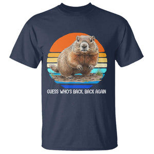 Groundhog Day T Shirt Retro Vintage Funny Woodchuck Guess Whos Back TS10 Navy Print Your Wear