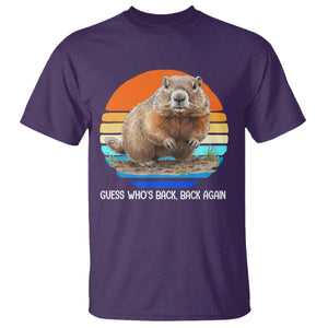 Groundhog Day T Shirt Retro Vintage Funny Woodchuck Guess Whos Back TS10 Purple Print Your Wear