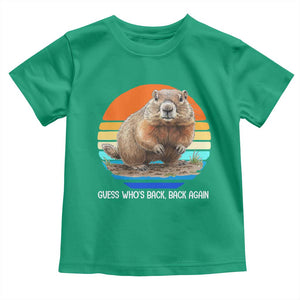 Groundhog Day Toddler T Shirt Retro Vintage Funny Woodchuck Guess Whos Back TS10 Irish Green Print Your Wear