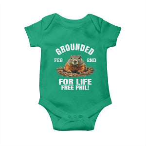 Funny Groundhog Baby Onesie Grounded For Life Ground Hog Day TS10 Irish Green Print Your Wear