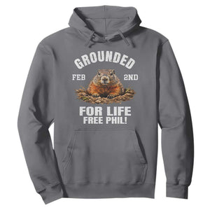 Funny Groundhog Hoodie Grounded For Life Ground Hog Day TS10 Charcoal Print Your Wear