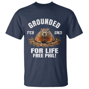 Funny Groundhog T Shirt Grounded For Life Ground Hog Day TS10 Navy Print Your Wear