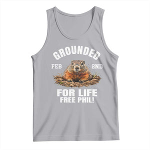 Funny Groundhog Tank Top Grounded For Life Ground Hog Day TS10 Athletic Heather Print Your Wear