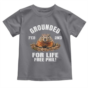 Funny Groundhog Toddler T Shirt Grounded For Life Ground Hog Day TS10 Charcoal Print Your Wear
