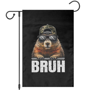 Bruh Groundhog Garden Flag Funny Woodchuck Camo Hat Youth Teens Kids Slang TS10 Black Print Your Wear